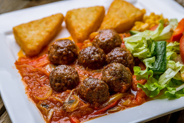meatballs in tomato sauce. Turkish cuisine