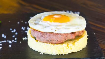  real juicy american beef steak with egg