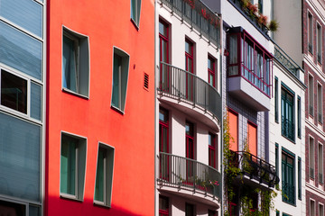 Fototapeta na wymiar Colorful building facades - real estate concept
