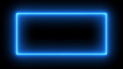 Abstract neon, led square, border. Futuristic colorful render