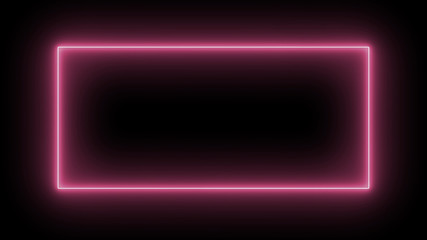 Abstract neon, led square, border. Futuristic colorful render