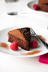 A slice of delicious chocolate cake