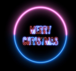 New Year greeting with neon light. Colorful neon, led lights text of 