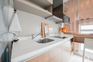Modern, bright, clean, kitchen interior 