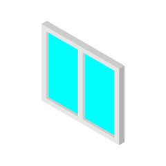 Double-glazed window. Vector drawing. Isolated object on a white background. Isolate.
