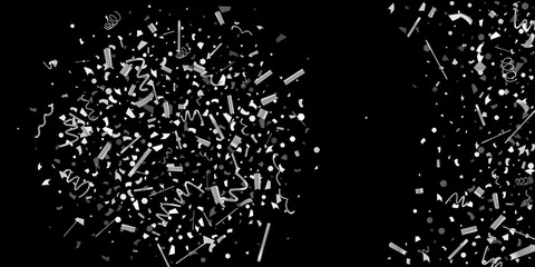 Fototapeta premium Silver shine texture on a black background.