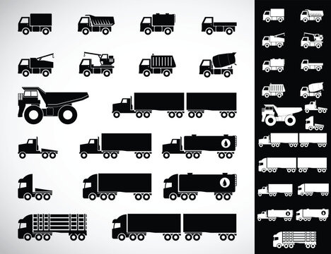 Trucks icons set
