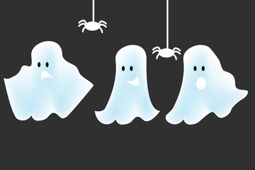 Ghost apparition spook horror a friendly Ghost funny. With spiders.