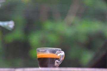  Black coffee is a hot coffee that can drink and get a taste of real coffee with a refreshing morning atmosphere.