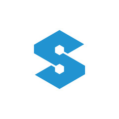 letter s clear geometric line logo vector