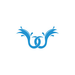 letter w water splash waves design logo vector