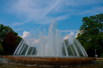 Fototapeta premium Fountain in the park in the city of Bad oeynhausen