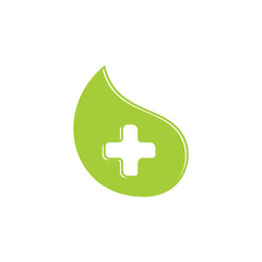 green leaf medical simple symbol logo vector