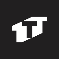 letter t building geometric logo vector