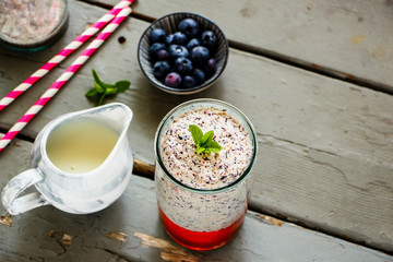 Blueberry milkshake jar