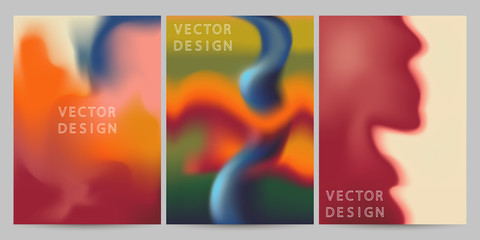 Abstract gradient fluid shapes backgrounds set. Vector liquid colors. Design layout for brochures, presentations, banners, flyers, and posters. EPS 10