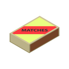 Matchbox. Vector drawing. Isolated object on a white background. Isolate.