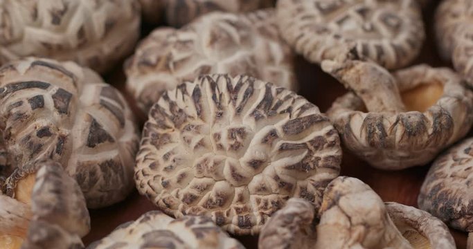 Stack of dry japanese mushroom