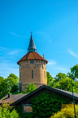 Obraz premium Pildammstornet tower on the water in the city of Malmo