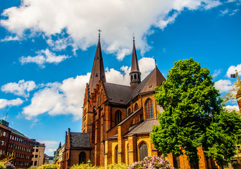 Fototapeta premium Petri Kyrka church in the city of Malmo in Sweden