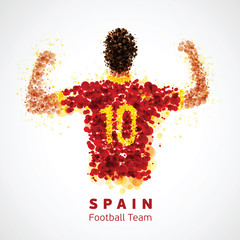 Spanish football player goal celebrating