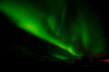 Fototapeta na wymiar Colorful northern lights (Aurora Borealis), Iceland