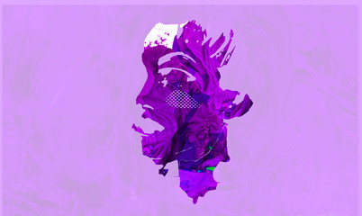 abstract floral background with profile violet