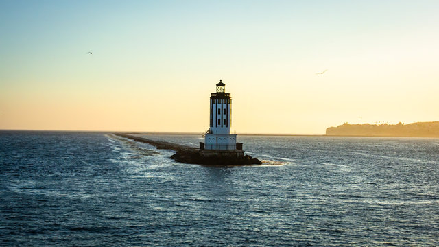 San Pedro Harbor Lighthouse at Sunset - 1