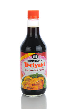 IRVINE, CA - January 11, 2013: A bottle of Kikkoman Teriyaki Marinade and Sauce. Since 1961 Kikkoman has been a leader in setting the standard for teriyaki flavor with its blend of soy sauce and spice