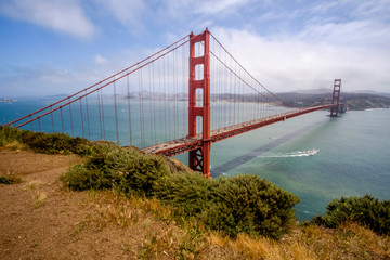 Famous Golden Gate Bridge in San Francisco, California, USA