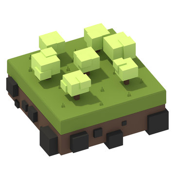 pixel forest inspired by Minecraft