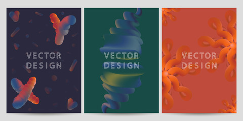 Abstract geometric fluid background. Futuristic science design with geometric shapes and bright gradients. EPS 10