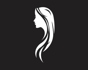 Beauty Women face silhouette character Logo Template