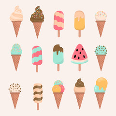 sweet ice cream, isolated. vector