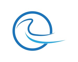 Water Wave Icon Logo Template