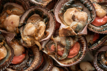 Tasty clam. Raw seafood.