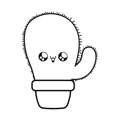 cactus tropical in pot plant kawaii style
