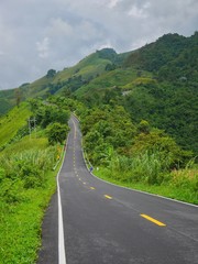 Beautiful Road at Nan Province, Thailand.