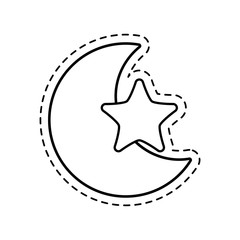 patch of cute moon and star