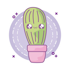 cactus tropical in pot plant kawaii style