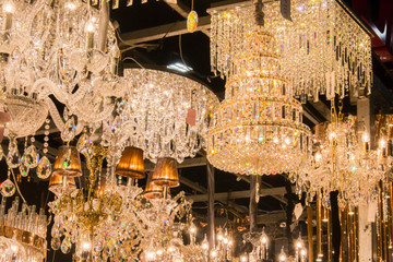  shining light with chandelier crystal
