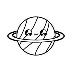cute planet saturn kawaii style