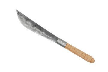 Old knife on white background with clipping path