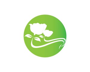 Rose flower Logo Template