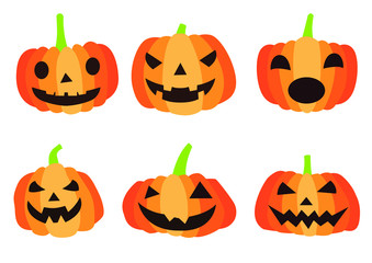 Pumpkin Halloween design on white background illustration vector