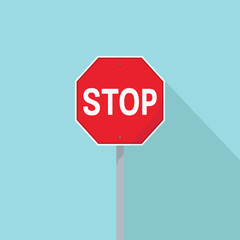 Stop sign. Flat vector illustration