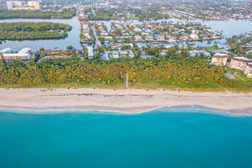 Flight over the Atlantic Coast of South Florida