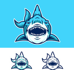 Shark Head Mascot Logo