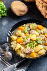 Pichelsteiner, German stew that contains meat