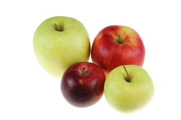 close up on apples isolated on white background